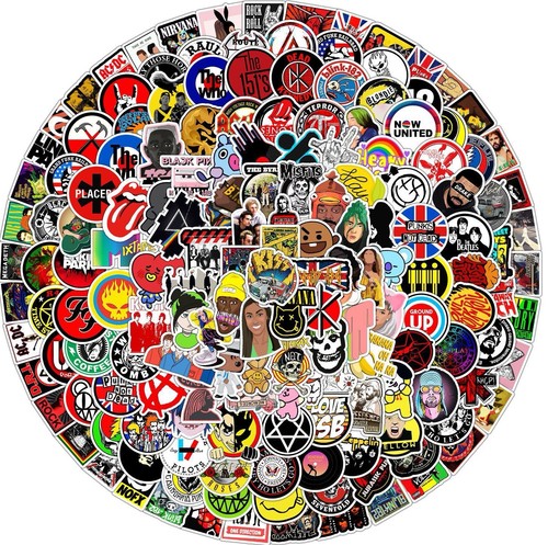 200 rock stickers - x, heavy