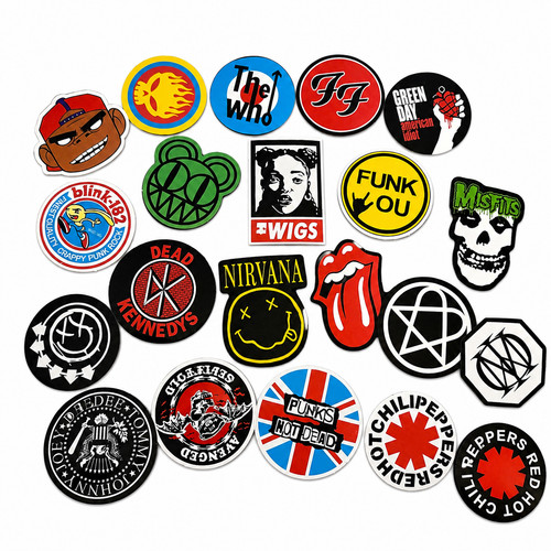 Random rock band stickers - 20,