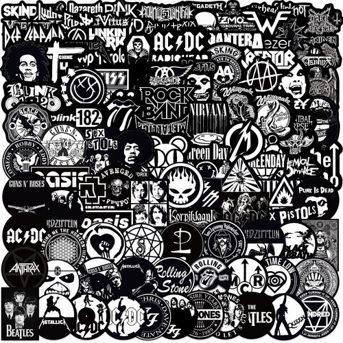 100 rock stickers lot heavy - stickers,