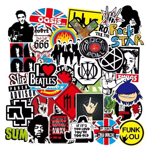 100 rock stickers - rock,