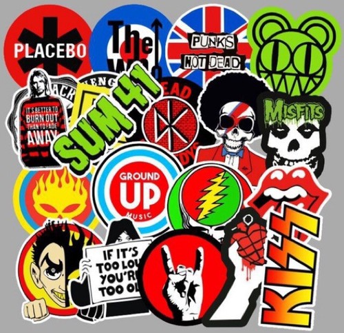 100 rock stickers - 100, heavy