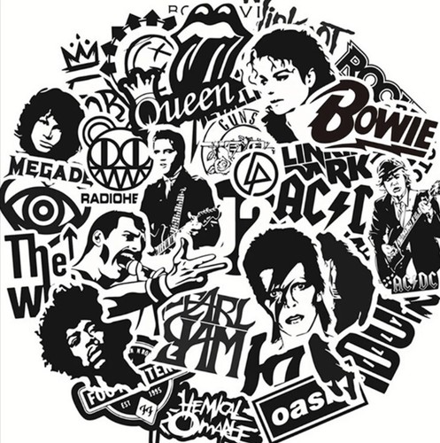 50x rock poster - 50x, stickers