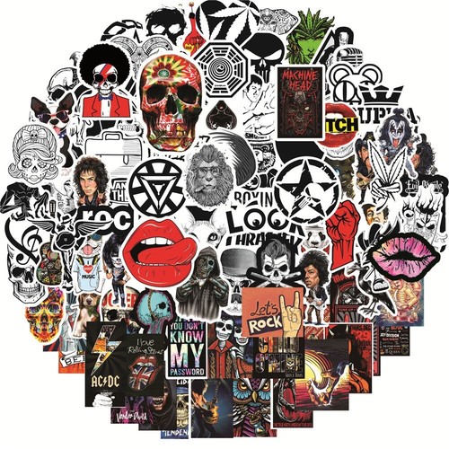 100 rock stickers lot heavy - stickers,
