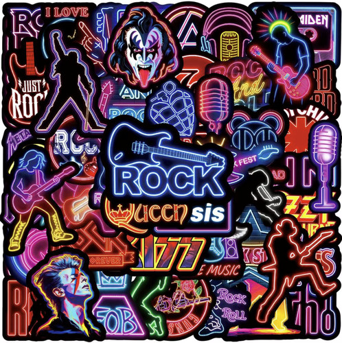 Pcs neon retro rock music - rock,