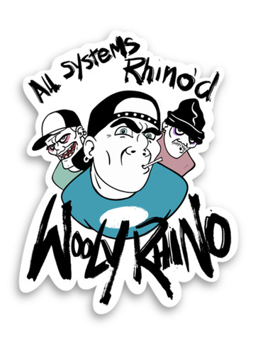 Punk stickers wooly - punk, rhino