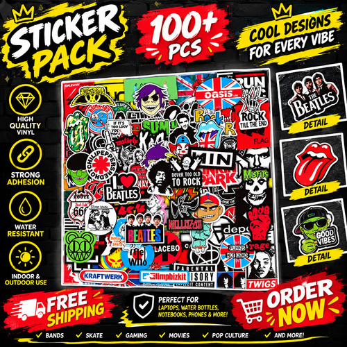 100pcs rock band stickers - stickers, lot