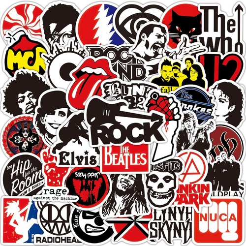 100 rock stickers metal - stickers,