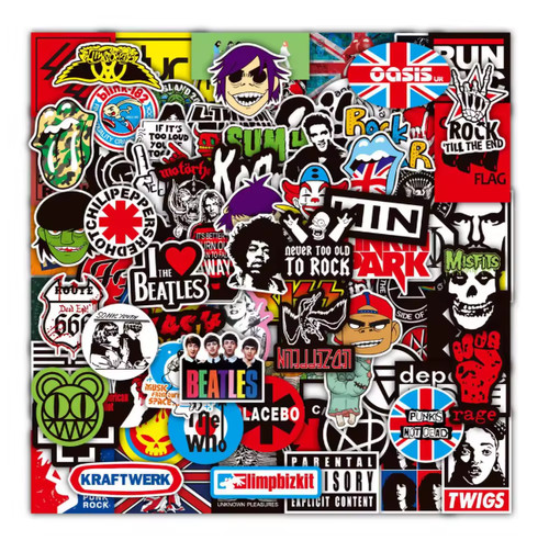 100pcs rock band stickers - 100pcs, lot