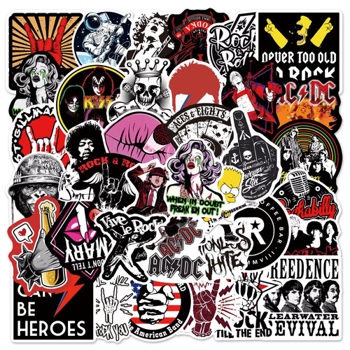 54pcs rock stickers music - rock,